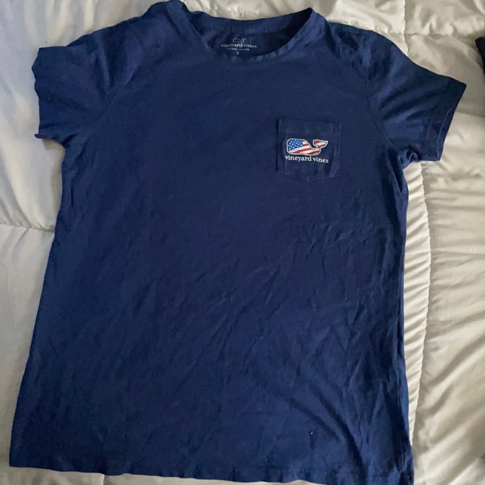 Blue Vineyard Vines Short Sleeve Shirt 100% Cotton Size Small